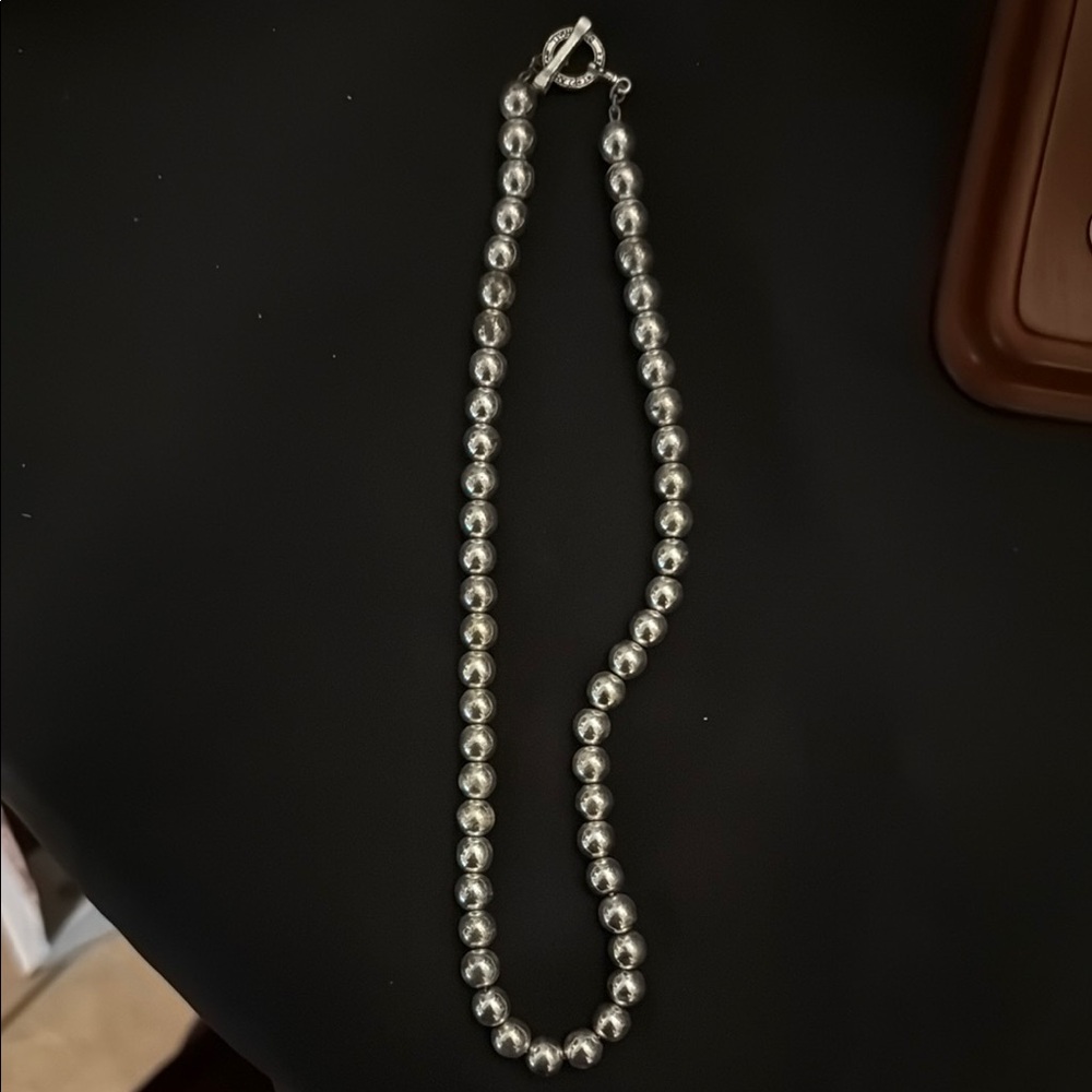 Elegant Silver Beaded Necklace